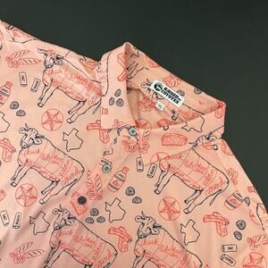 Raised by Coyotes Golf Polo Shirt Men XL BBQ Texas Western Steak Performance AOP